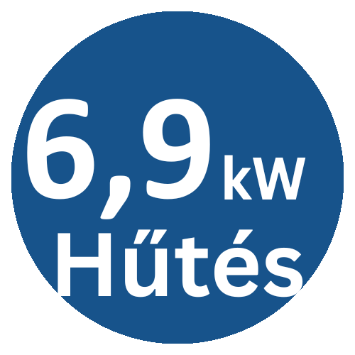 6.9 kWh hűtési teljesítmény